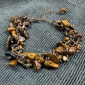 Brown Tiger Eye Stone Chip Bracelet